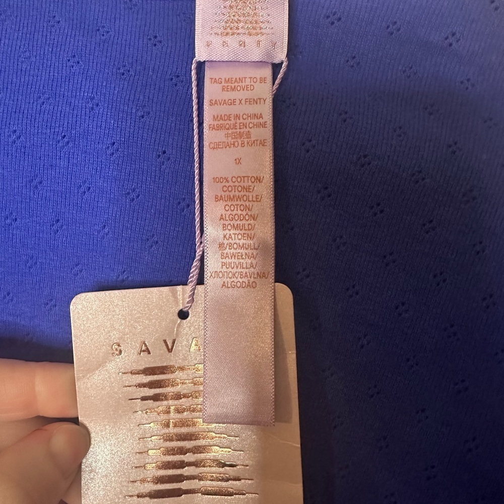 Savage X Fenty Royal Blue Long Sleeve Top - Picture 2 of 4